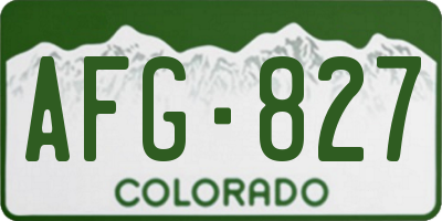 CO license plate AFG827