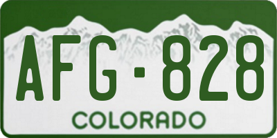CO license plate AFG828