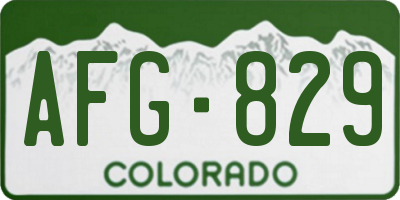 CO license plate AFG829
