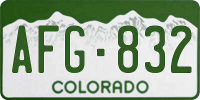 CO license plate AFG832