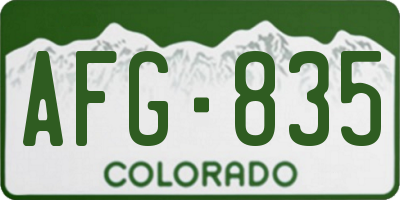 CO license plate AFG835
