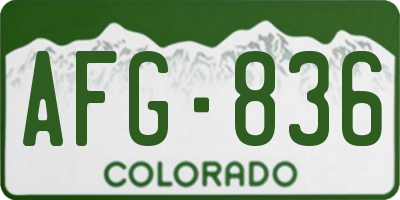 CO license plate AFG836