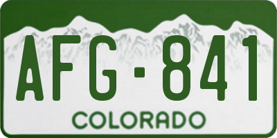 CO license plate AFG841