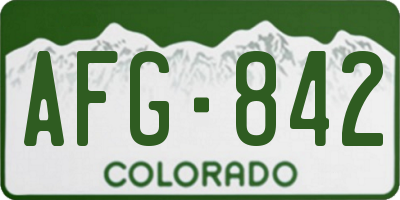 CO license plate AFG842