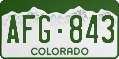 CO license plate AFG843
