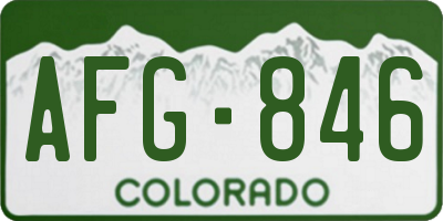 CO license plate AFG846