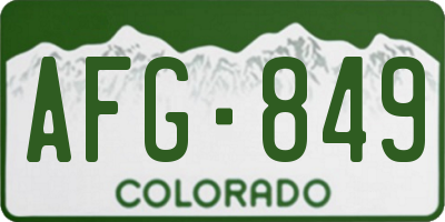 CO license plate AFG849