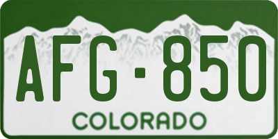 CO license plate AFG850