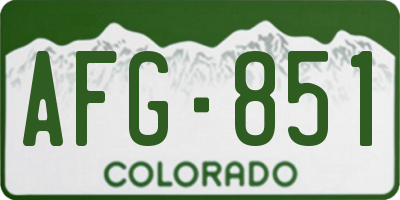 CO license plate AFG851