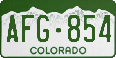 CO license plate AFG854