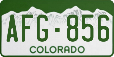 CO license plate AFG856