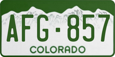 CO license plate AFG857
