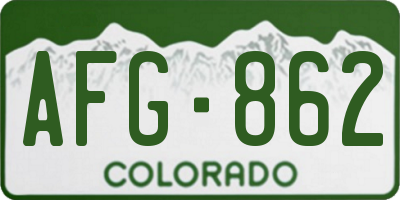 CO license plate AFG862