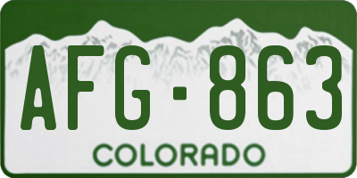 CO license plate AFG863