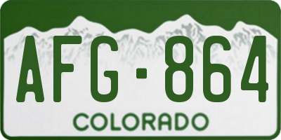 CO license plate AFG864