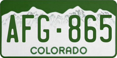 CO license plate AFG865