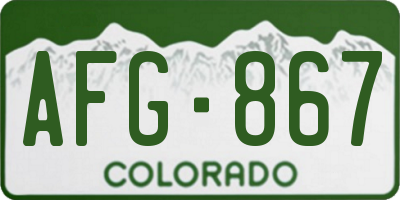 CO license plate AFG867