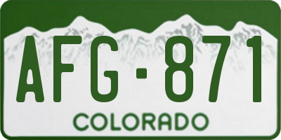 CO license plate AFG871