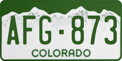 CO license plate AFG873