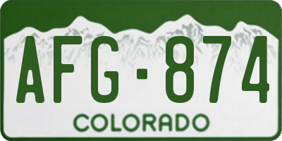 CO license plate AFG874