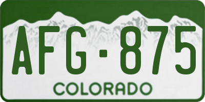 CO license plate AFG875