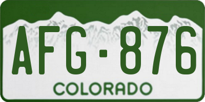 CO license plate AFG876