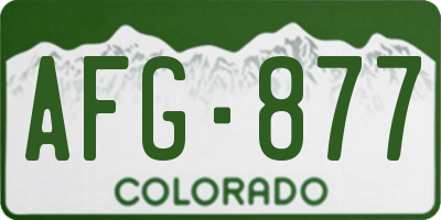 CO license plate AFG877