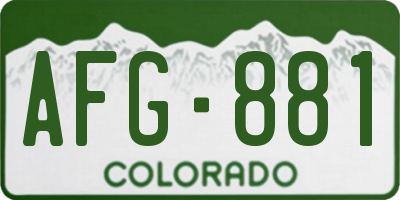 CO license plate AFG881