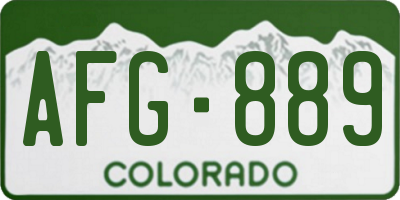 CO license plate AFG889