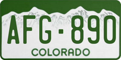 CO license plate AFG890