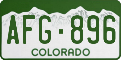 CO license plate AFG896