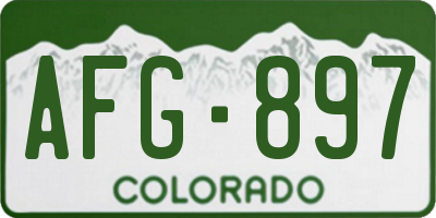 CO license plate AFG897