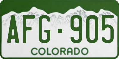 CO license plate AFG905