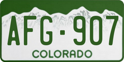 CO license plate AFG907