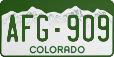 CO license plate AFG909