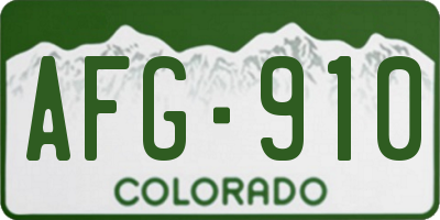 CO license plate AFG910