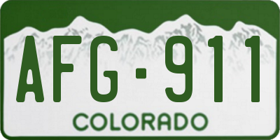CO license plate AFG911
