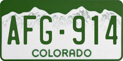 CO license plate AFG914