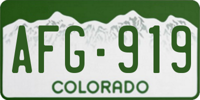 CO license plate AFG919