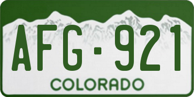 CO license plate AFG921