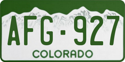 CO license plate AFG927
