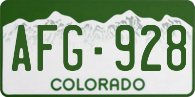 CO license plate AFG928