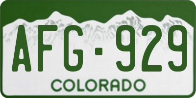 CO license plate AFG929