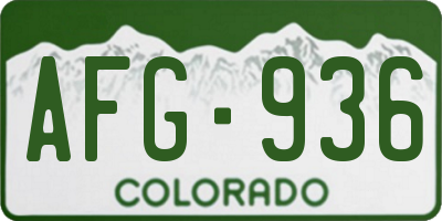CO license plate AFG936