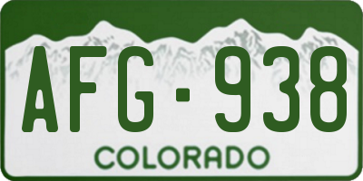 CO license plate AFG938