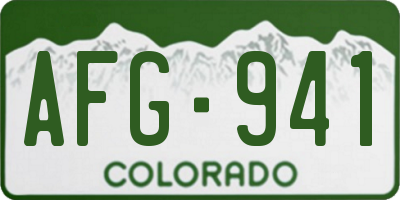 CO license plate AFG941