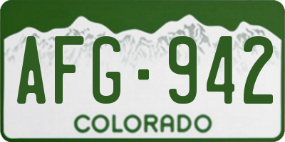 CO license plate AFG942