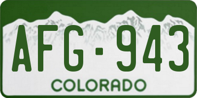 CO license plate AFG943