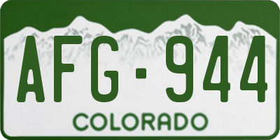 CO license plate AFG944