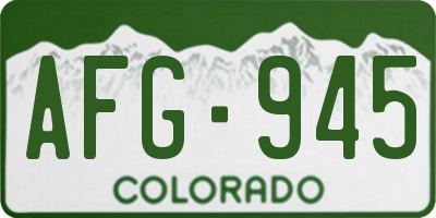CO license plate AFG945